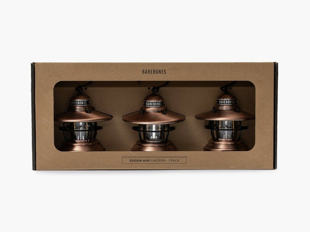 Barebones Living Edison Mini Lantern Copper 3pk