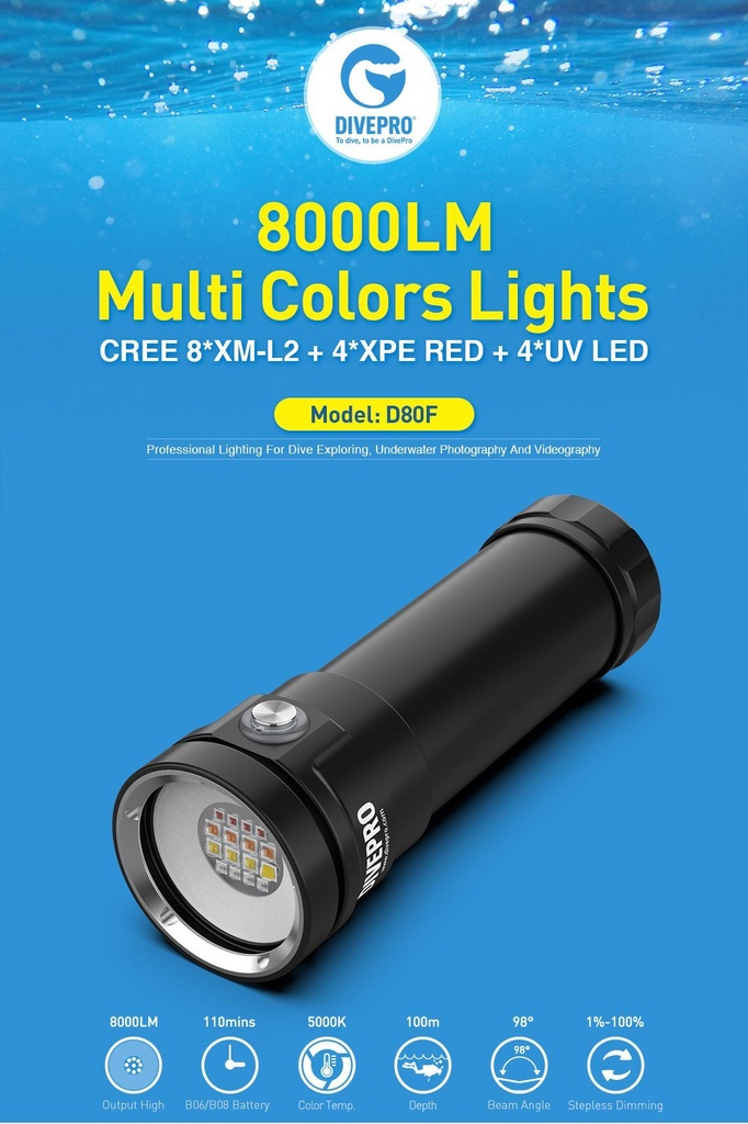 Divepro D80F 8000Lumens
