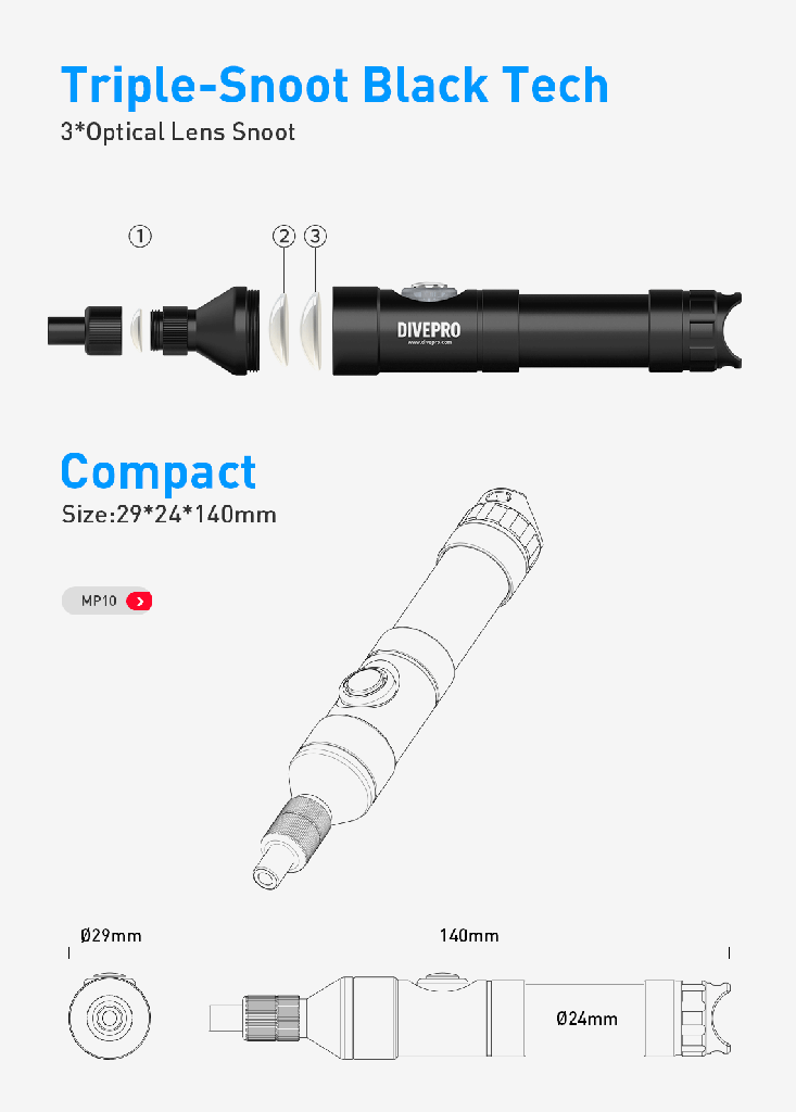 Divepro MP10 1150Lumens