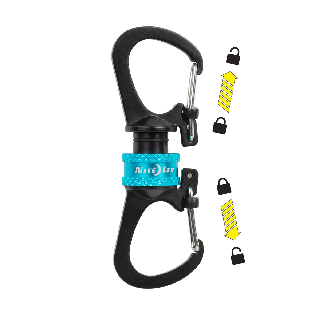 Nite Ize SlideLock® 360° Magnetic Locking Dual Carabiner - Blue