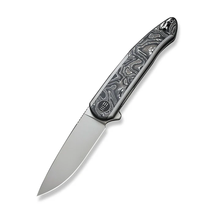 WE KNIFE Smooth Sentinel Flipper Knife Titanium & Carbon Fiber Handle