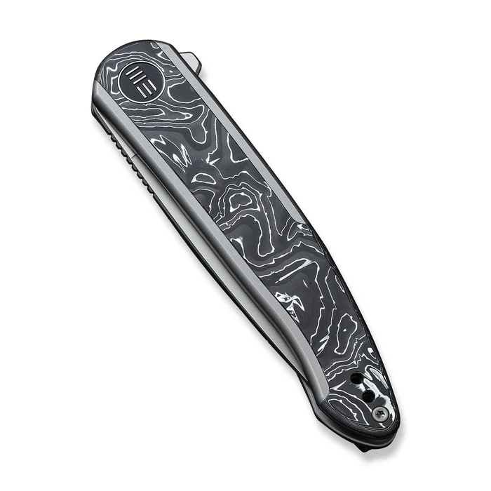 WE KNIFE Smooth Sentinel Flipper Knife Titanium & Carbon Fiber Handle