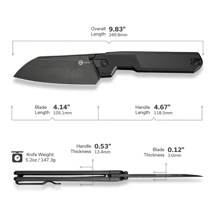 CIVIVI Hid Thumb Stud Knife G10 Handle