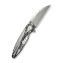 WE KNIFE Zenthra Grey Titanium With Aluminum Foil Carbon Fiber Inley