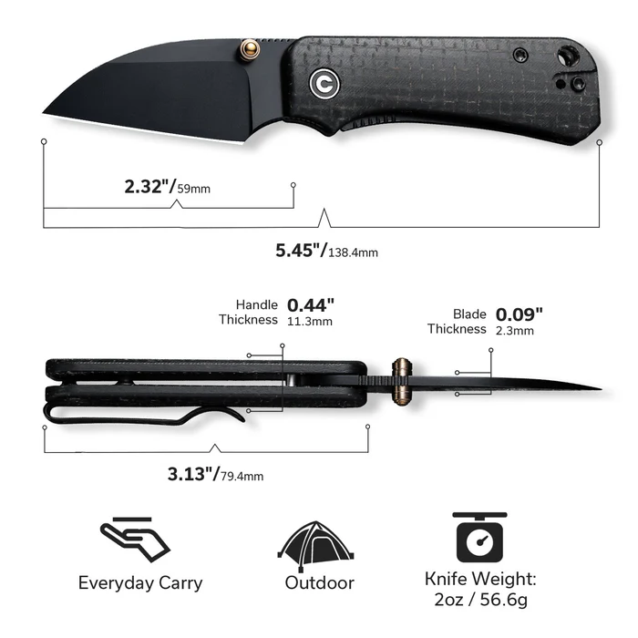 CIVIVI Baby Banter Wharncliffe Micarta Handle
