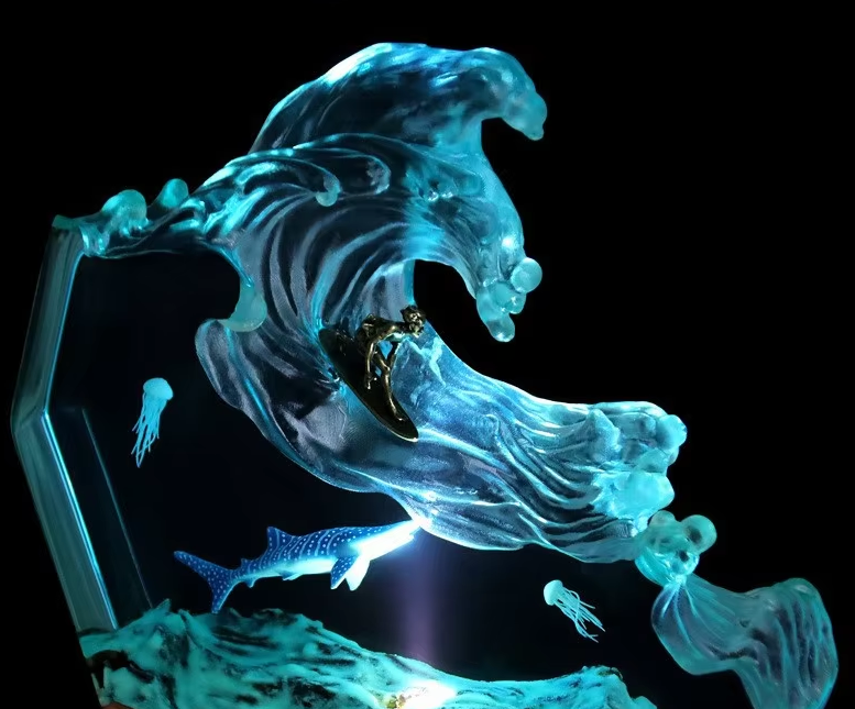 Resin Humpback Whale With Diver  (copy)