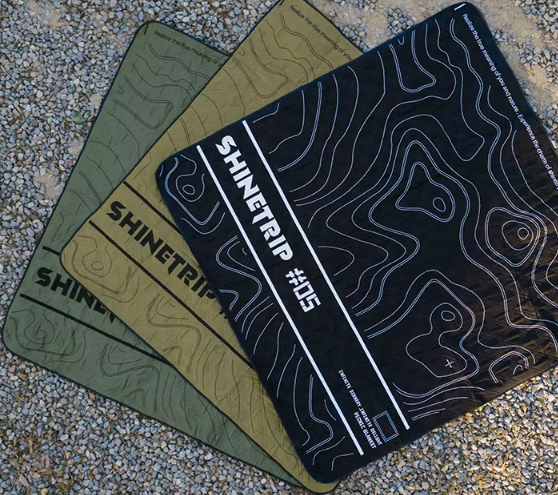 Shine trip Tactical Picnic Blanket Black - Small