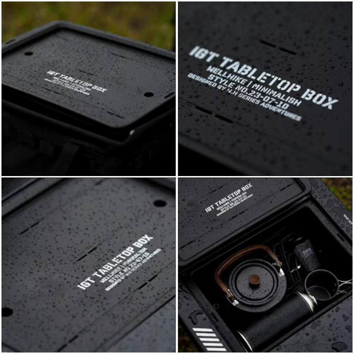 Wellhike IGT Table Tea Tray And Storage - Black