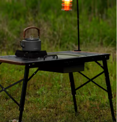 Wellhike IGT Table Tea Tray And Storage - Black