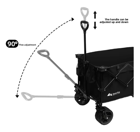 Shine trip Camping Trolley Black Wide Wheels 