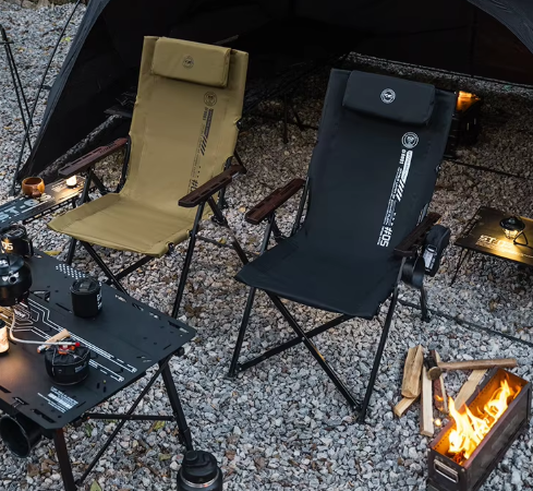 Shine trip adjustable folding chair - Black