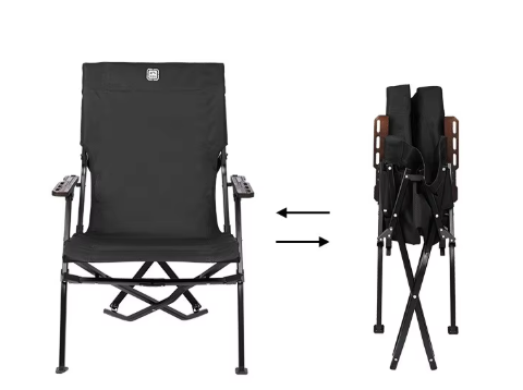 Shine trip comfortable folding chair - Black