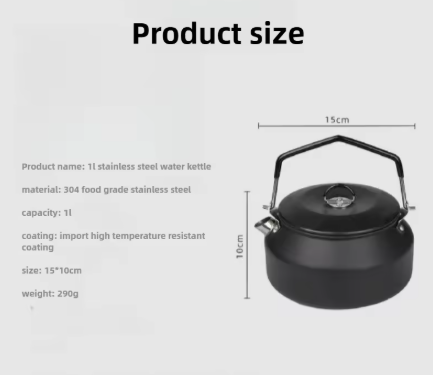 Wellhike Stainless Steel Kettle 1.0L - Black