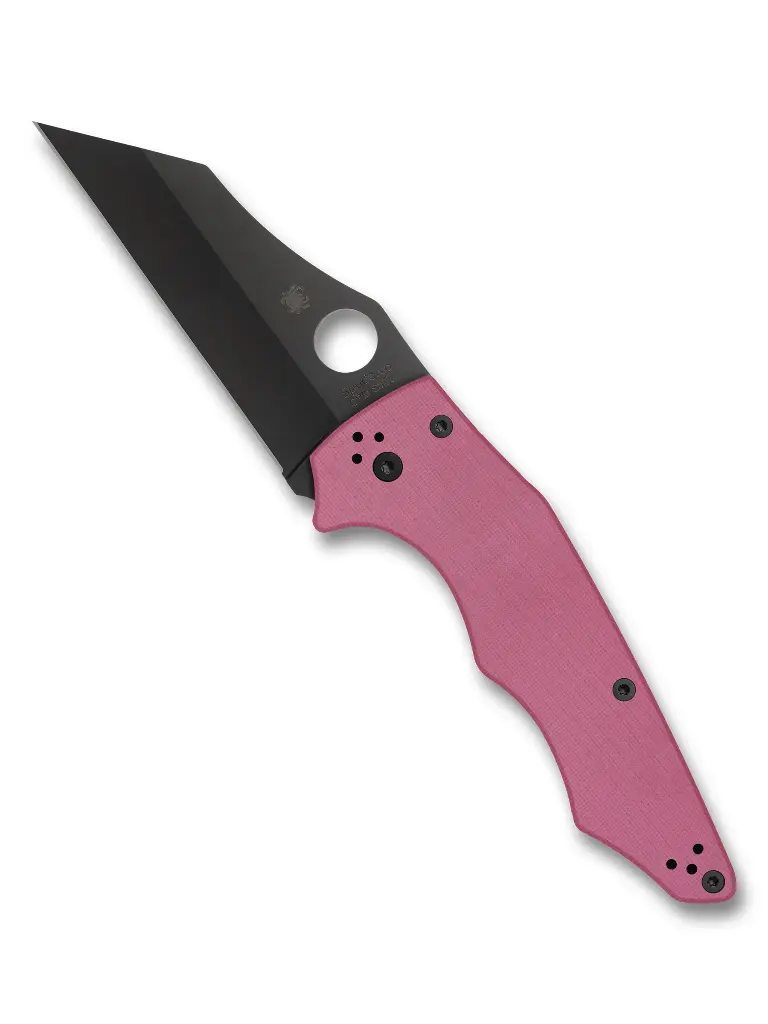 Spyderco YoJumbo Pink G-10 Black Blade Sprint Run