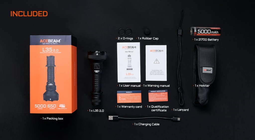 Acebeam L35 Red & Black 