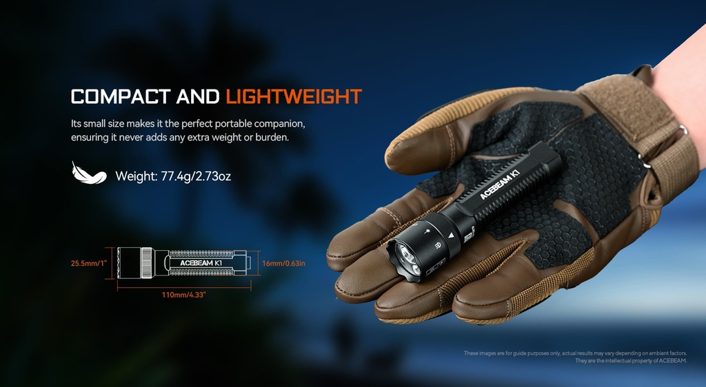 Acebeam K1 EDC Flashlight with Three Light Sources