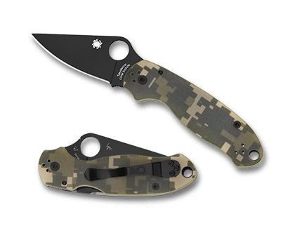 Spyderco PARA 3 G-10 DIGITAL CAMO BLACK BLADE