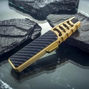 Jobon Torch Lighter ( carbon fiber - Gold) blue flame