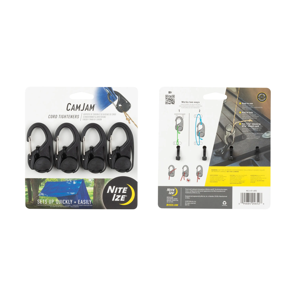 Nite Ize CamJam® Cord Tightener - 4 Pack - Plastic