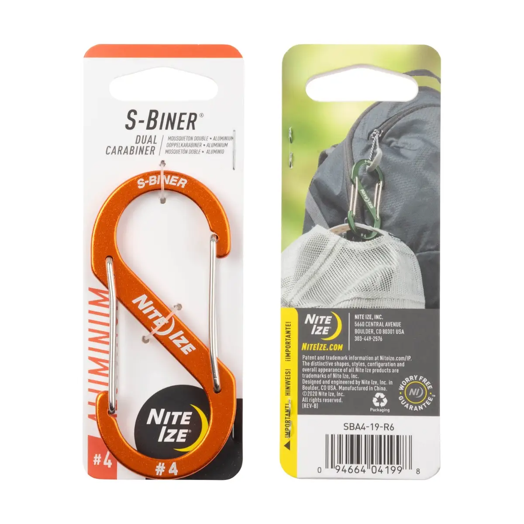 Nite Ize S-Biner® Aluminum Dual Carabiner #4 (Orange)
