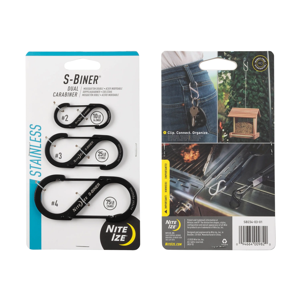 Nite Ize S-Biner Stainless Steel Dual Carabiner - Black