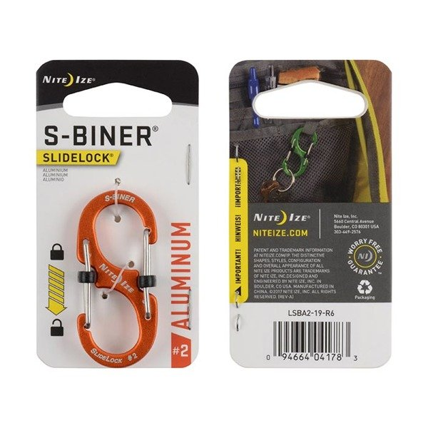 Nite Ize S-Biner SlideLock Aluminum #2 - Orange