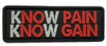 TSNO Know Pain, Know Gain PVC Patch Black and Red