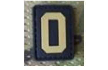 Tsno Letter O PVC Patch Tan