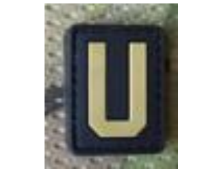 Tsno Letter U PVC Patch Tan