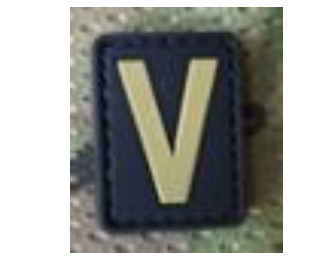 Tsno Letter V PVC Patch Tan