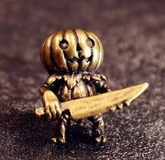 Beads Pumpkin With Knife - Gold
