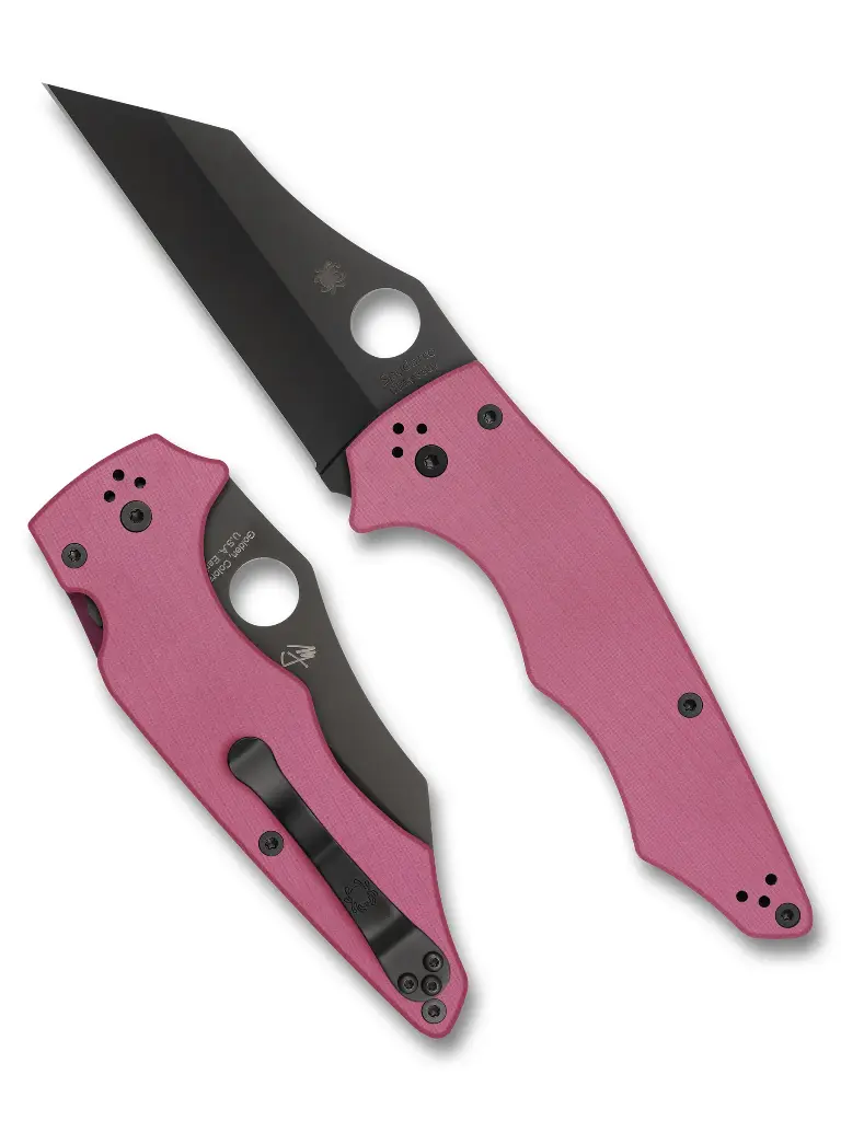 Spyderco YoJumbo Pink G-10 Black Blade Sprint Run