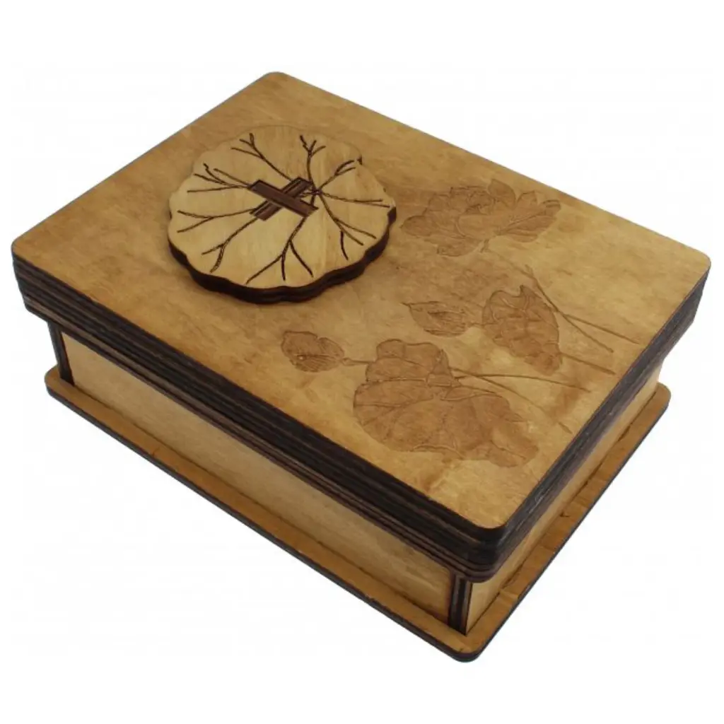 BRAIN PUZZLE Wood Secret Box Lotus